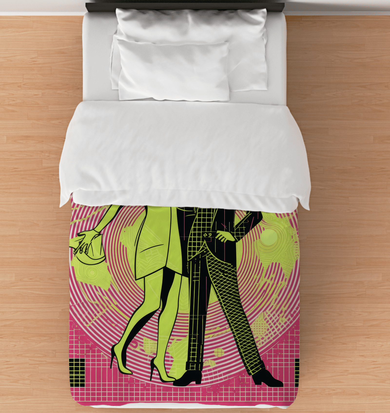 Elegant Balletic Intensity Attire Duvet Cover showcasing intricate design and luxurious texture.