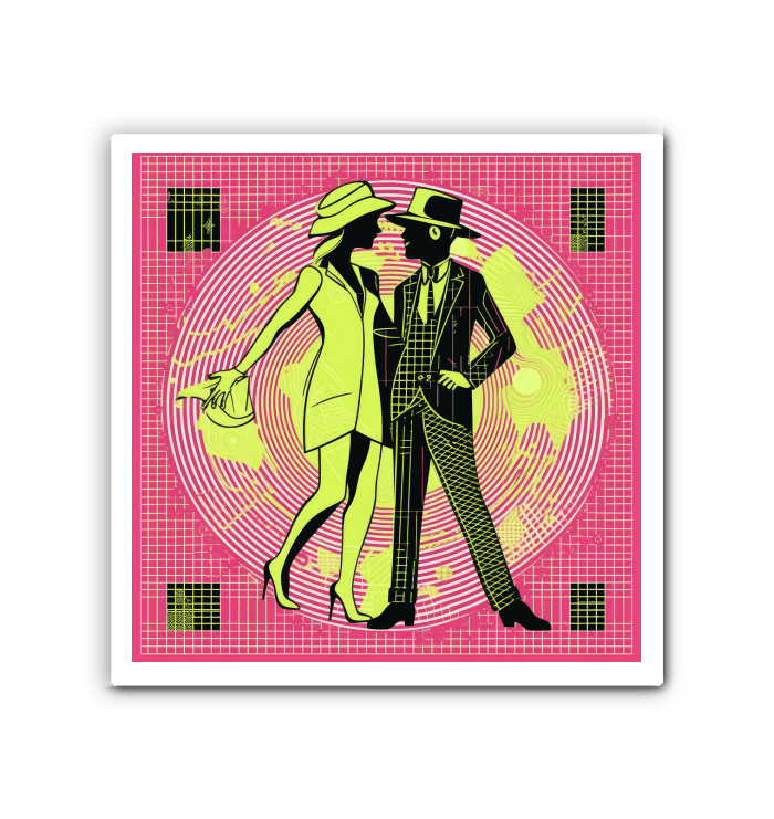 Elegant dancer attire art on wrapped canvas for sophisticated decor.