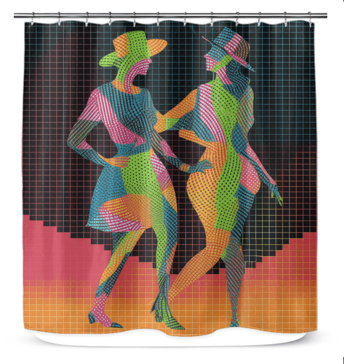 Elegant Balletic Intimacy Attire themed shower curtain for sophisticated bathroom decor.