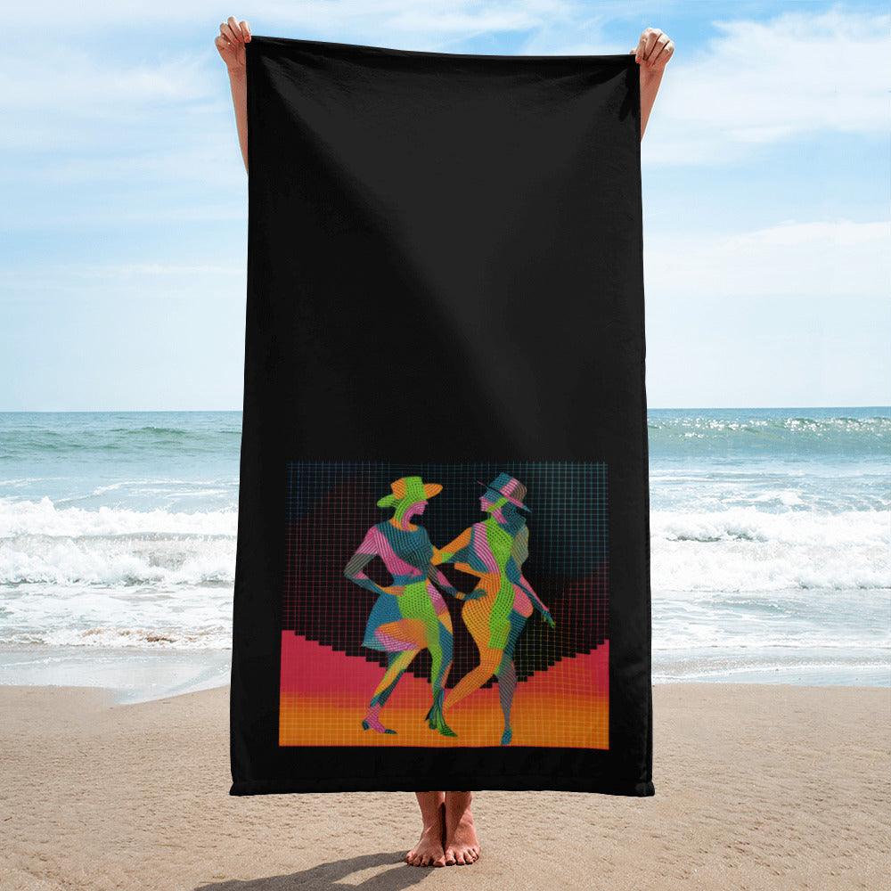 Balletic Intimacy Attire Towel displayed in a luxurious bathroom setting.