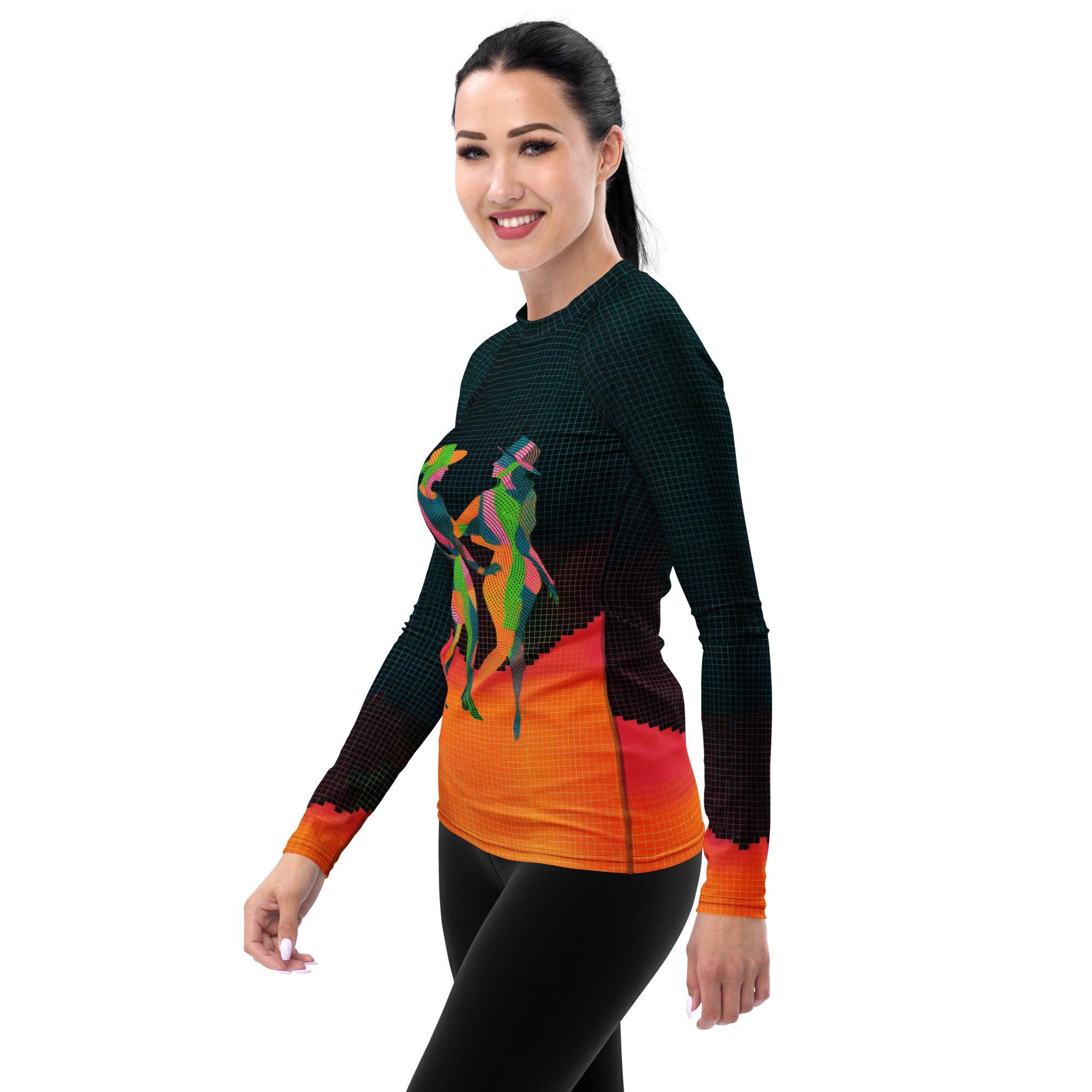 Stylish women's Balletic Intimacy rash guard for water sports