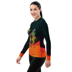 Stylish women's Balletic Intimacy rash guard for water sports