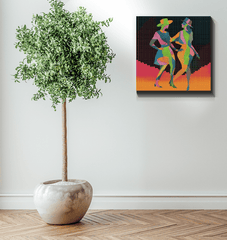 Balletic elegance in a wrapped canvas for living spaces.