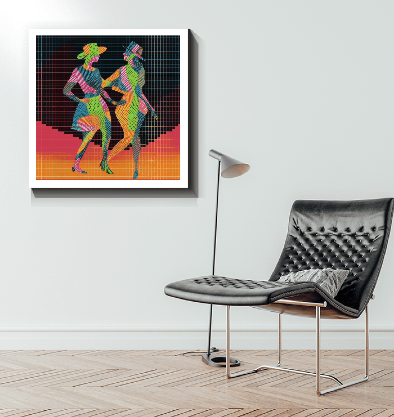 Serene balletic attire canvas for peaceful home vibes.