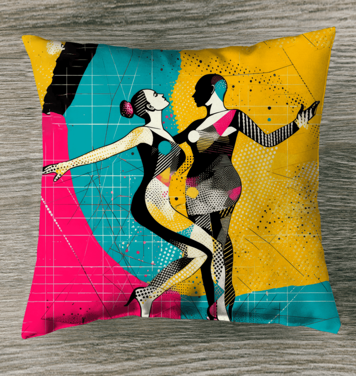 Elegant Balletic Magic Fashion Indoor Pillow on a cozy sofa.