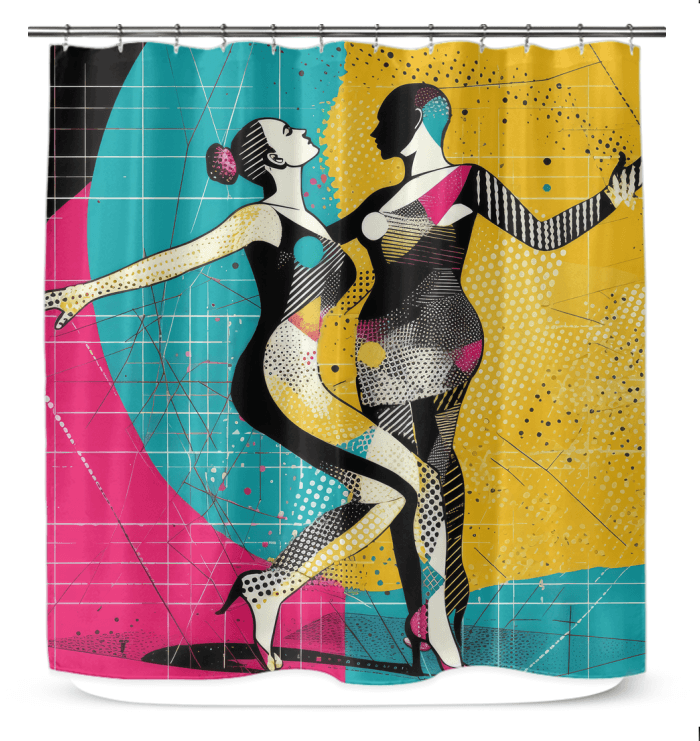 Elegant Balletic Magic Fashion Shower Curtain enhancing bathroom decor.