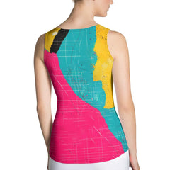 Close-up of Balletic Magic cut & sew tank top showcasing fabric quality.