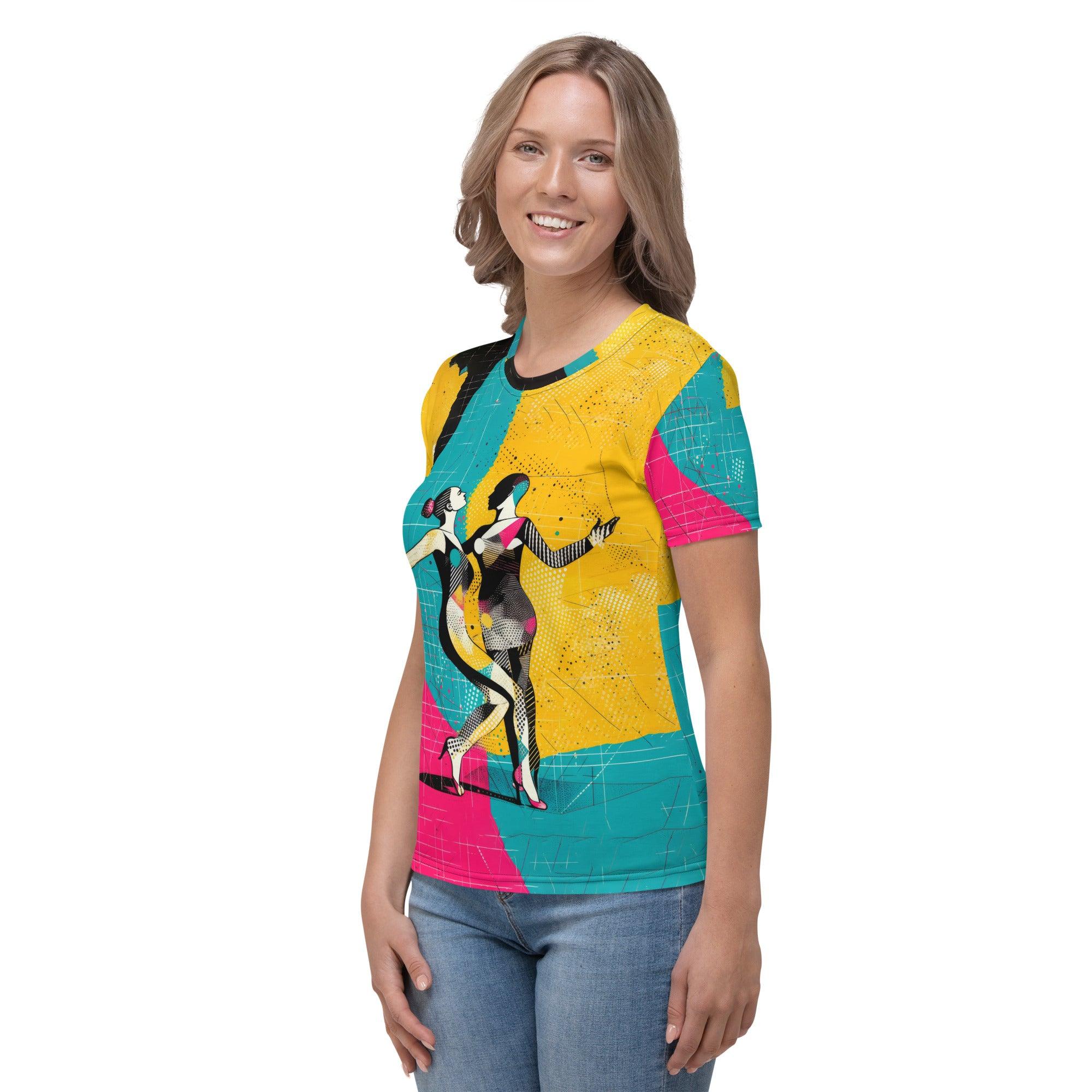 Woman wearing Balletic Magic Fashion T-shirt in casual setting.