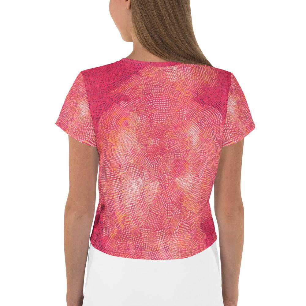 Stylish All-Over Print Crop Tee for Ballet and Fashion Enthusiasts