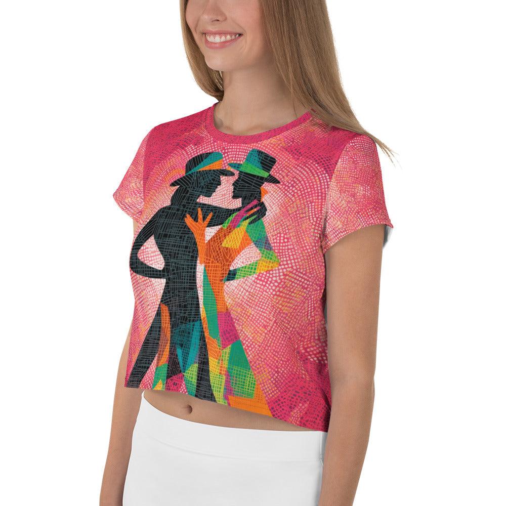 Fashion-Forward Balletic Print Crop Tee in Vibrant Colors