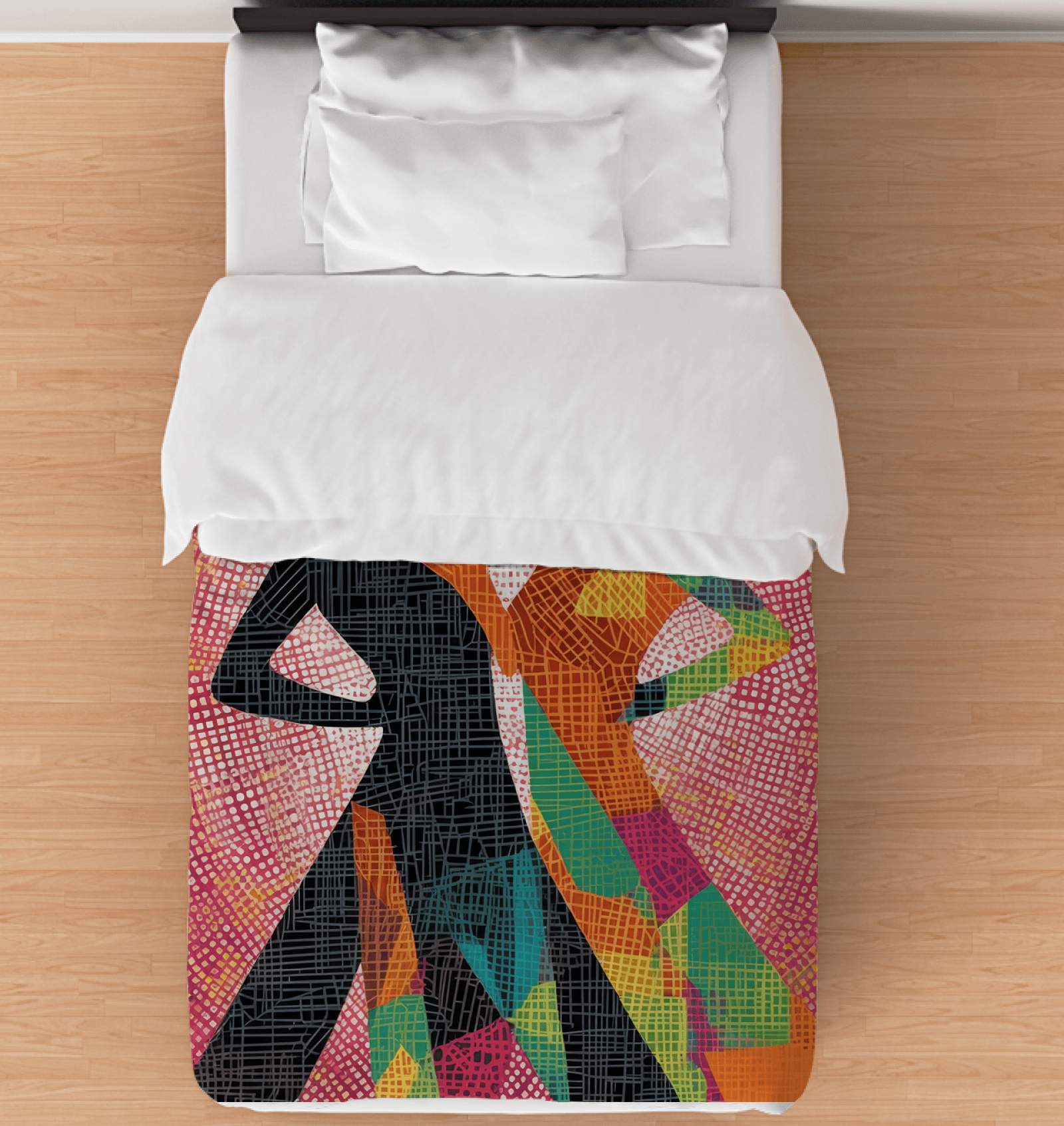 Elegant Balletic Movement Fashion Duvet Cover on a neatly made bed.