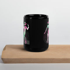 Fashion-forward black mug from the Balletic Perfection collection in natural light.