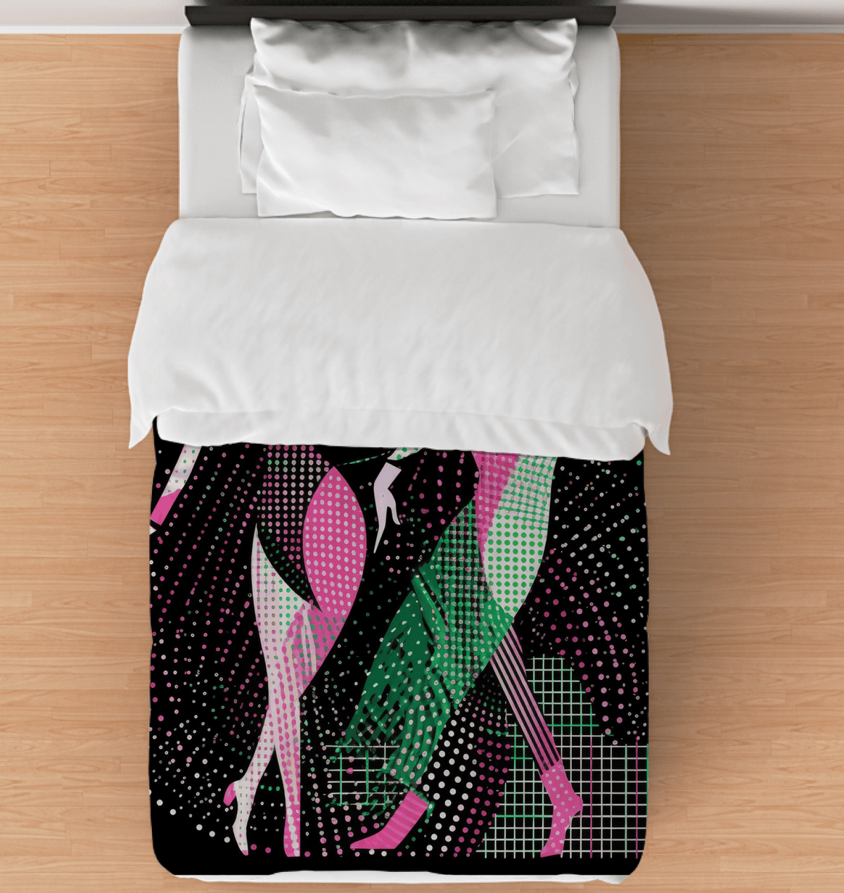 Balletic Perfection Fashion Duvet Cover showcasing elegant design for bedroom.