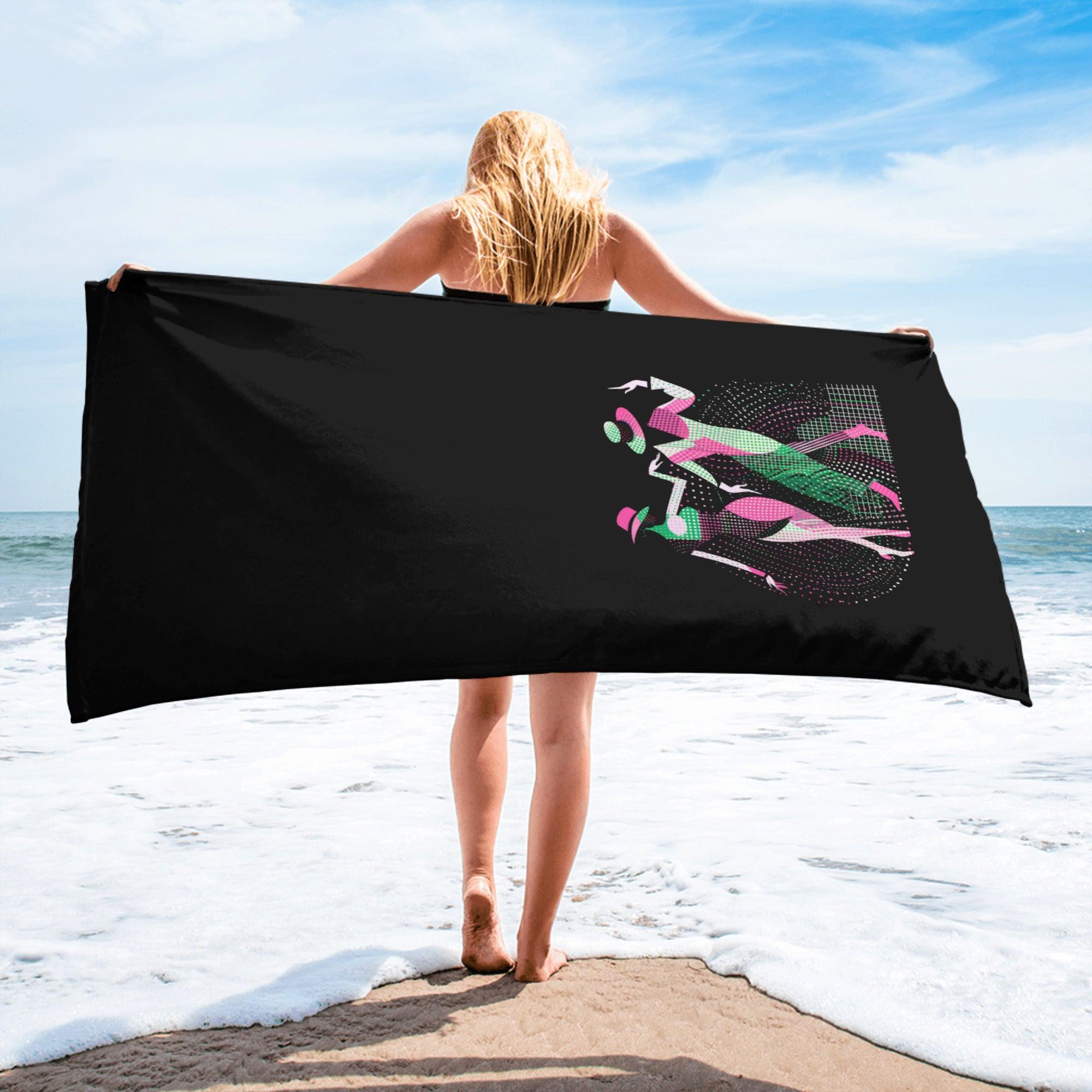 Balletic Perfection elegant fashion towel displayed on a ballet studio background.