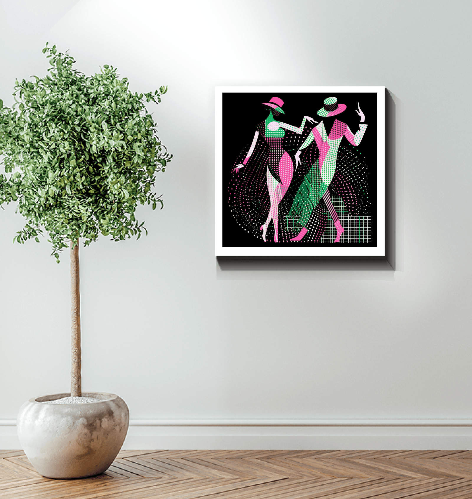 Artistic Representation of Ballet Elegance on Canvas