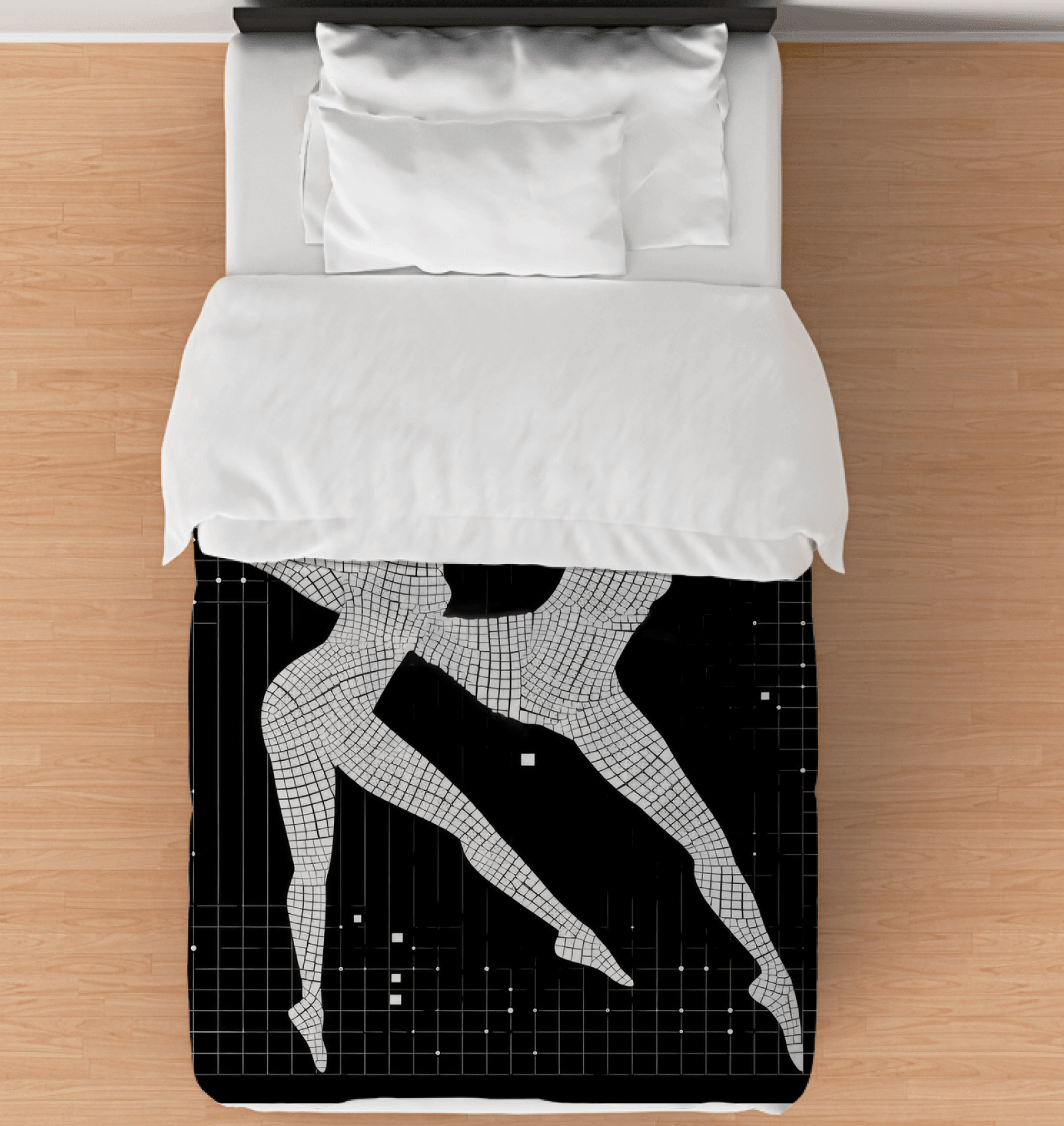 Balletic Poise Attire Duvet Cover showcasing elegant design for sophisticated bedroom decor.