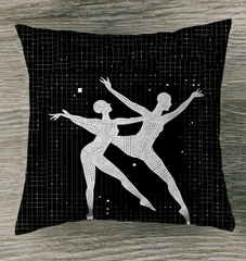 Elegant Balletic Poise Attire indoor decorative pillow on a cozy couch.