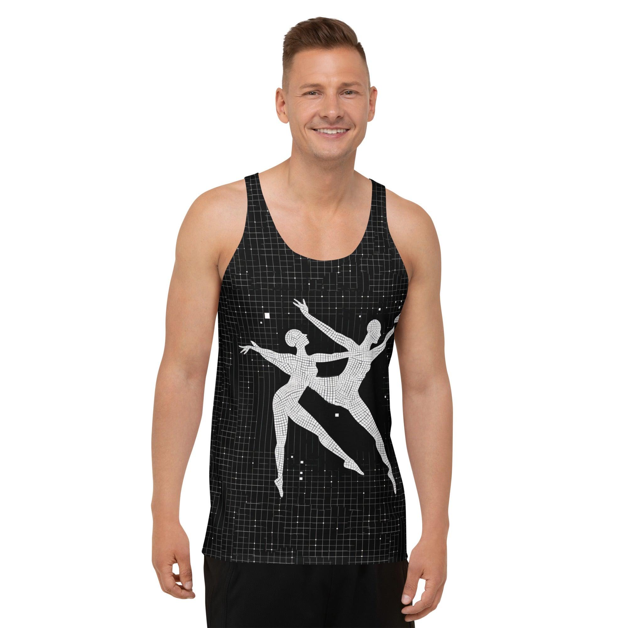 Elegant Balletic Poise Men's Tank Top in action.