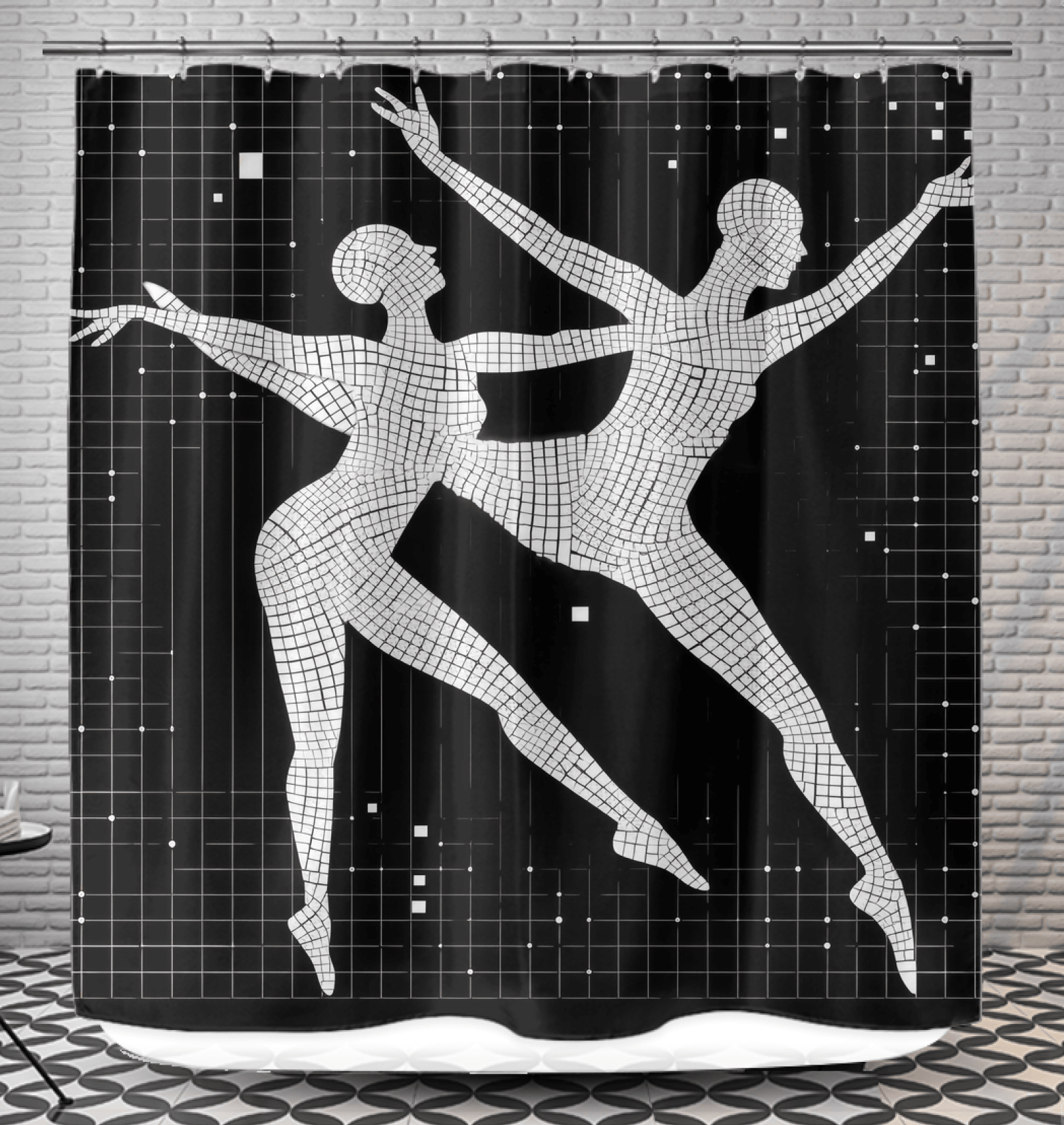 Elegant Balletic Poise Attire themed shower curtain for sophisticated bathroom decor