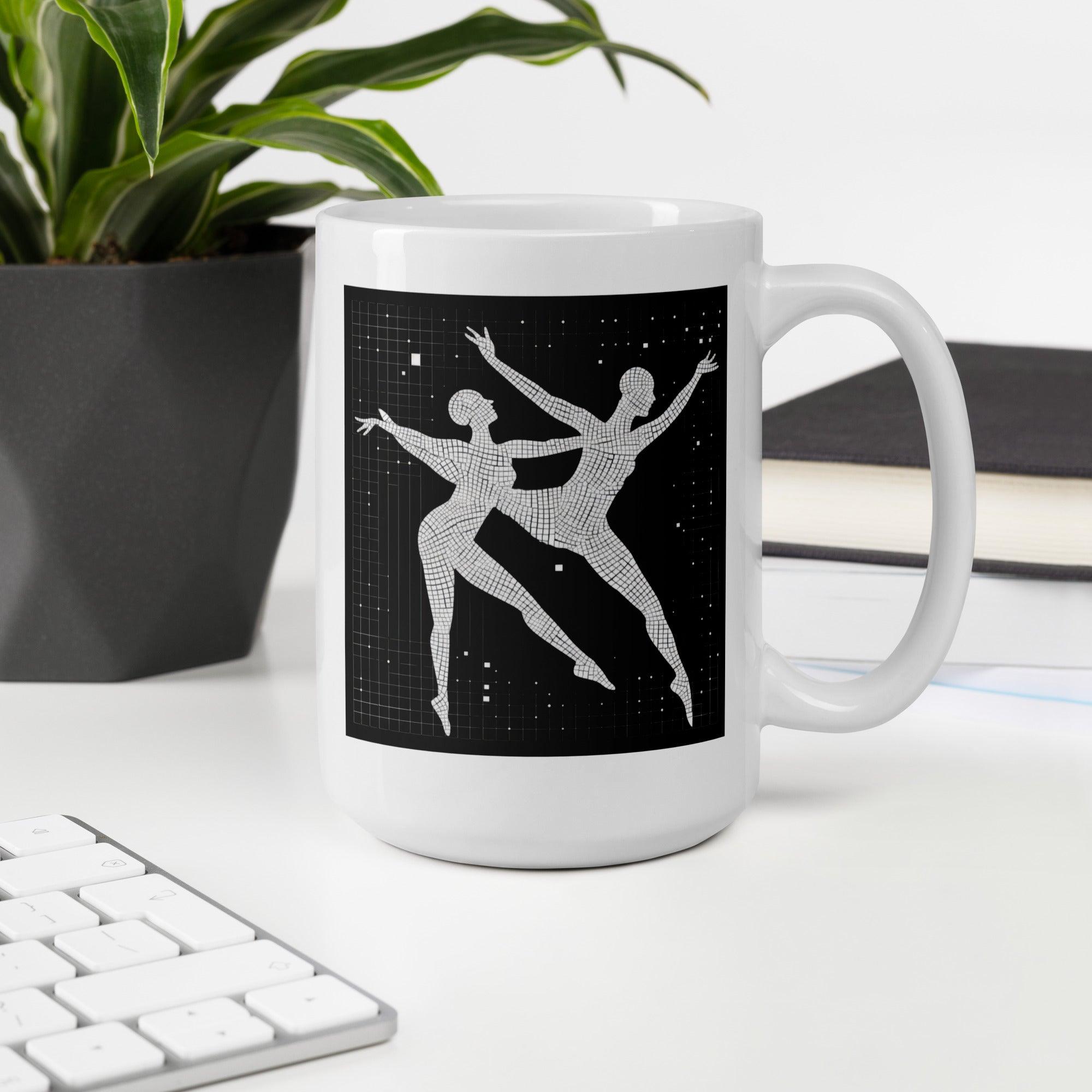 Balletic Poise Attire mug with tea bag, ready for a relaxing moment.