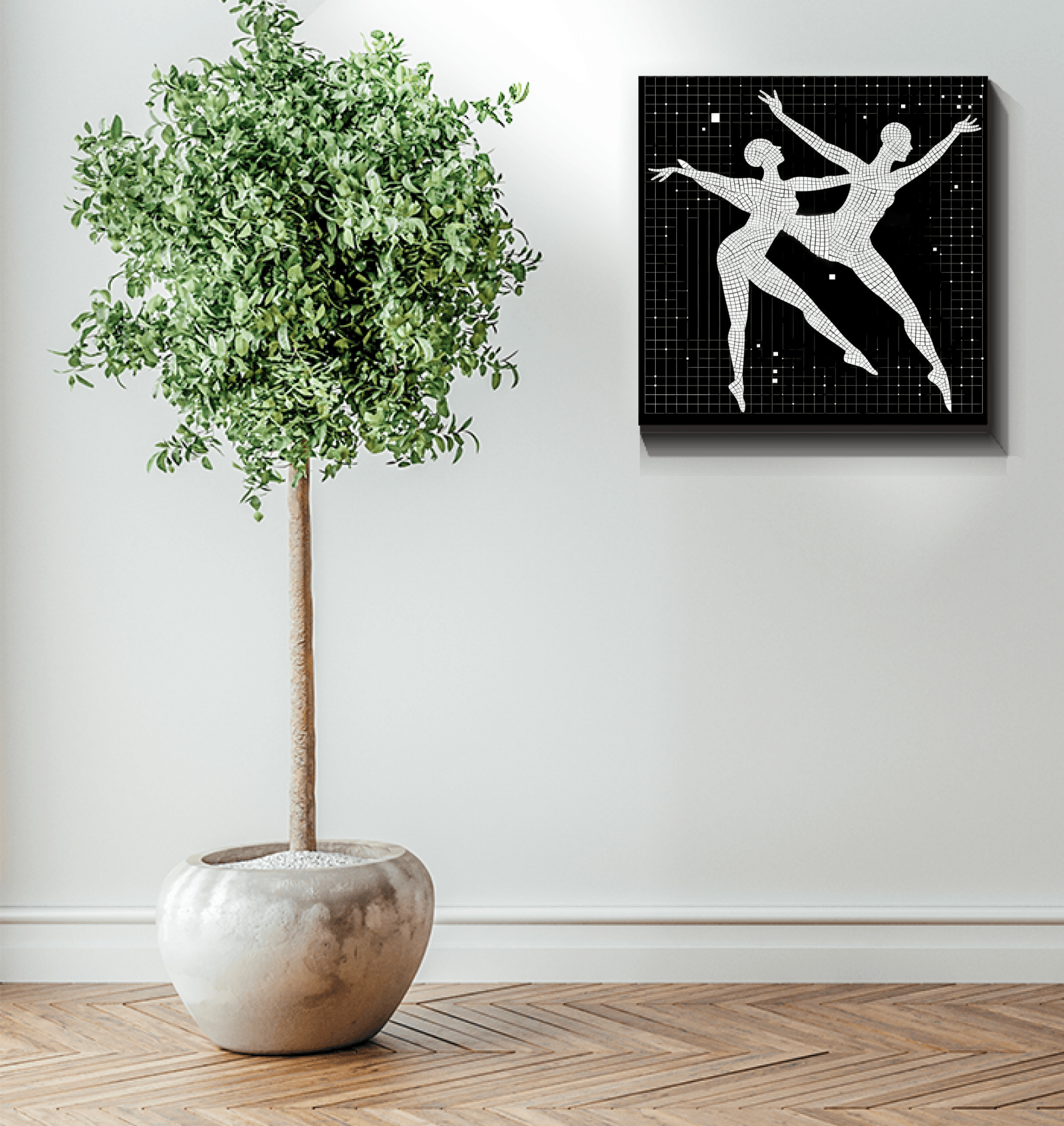 Elegant dancer Balletic Poise canvas art piece