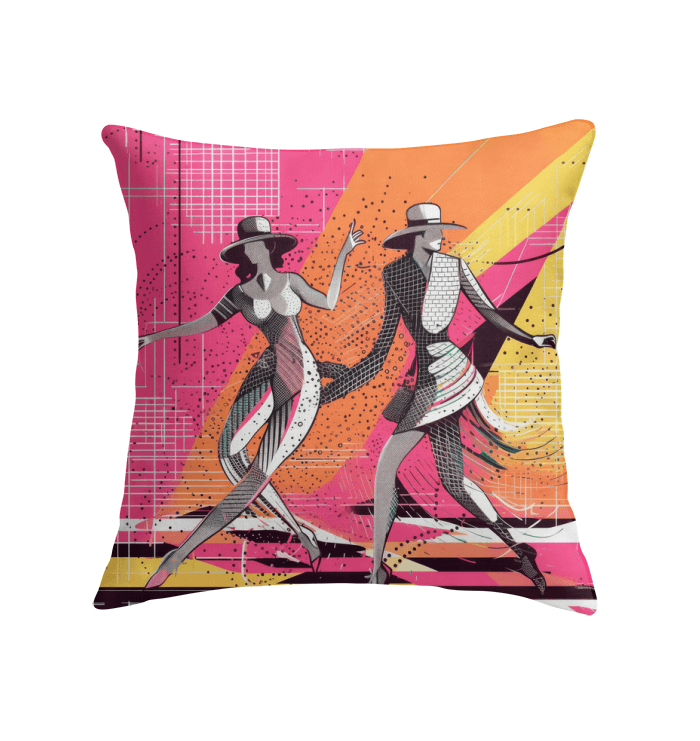 Balletic Reflections pillow featuring elegant design, ideal for modern home decor.