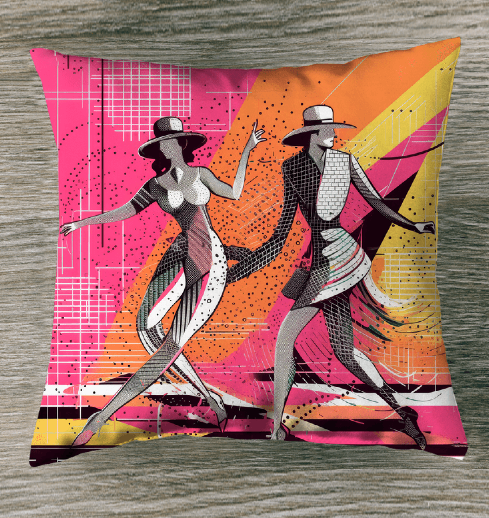 Fashion-forward Balletic Reflections indoor pillow for stylish home interiors.