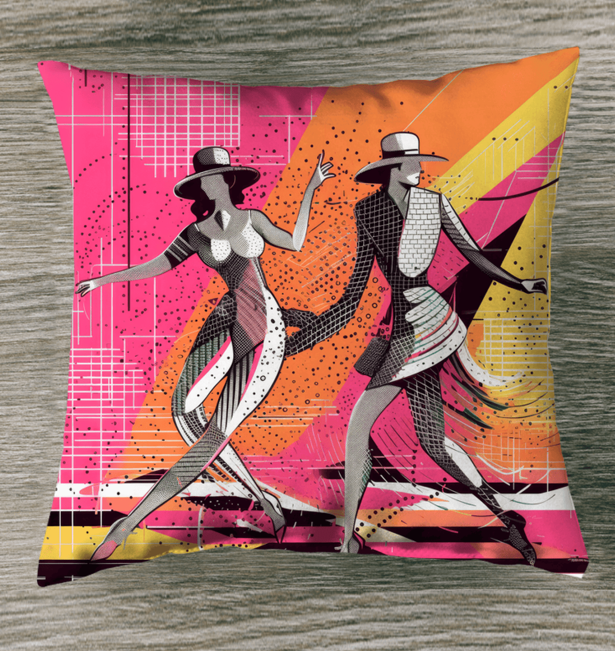 Fashion-forward Balletic Reflections indoor pillow for stylish home interiors.