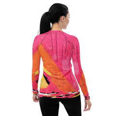 Fashionable women's rash guard with Balletic Reflections design.