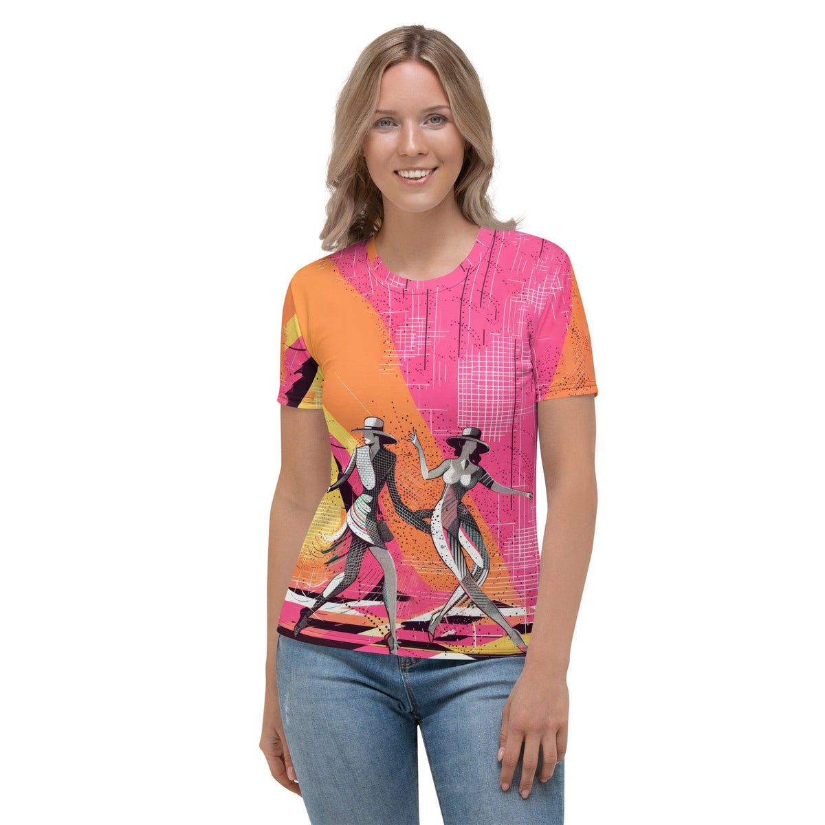 Elegant women's Balletic Reflections t-shirt on model