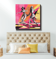 Inspiring ballet dancer figure on high-quality wrapped canvas