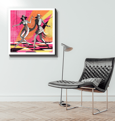 Balletic Reflections canvas showcasing elegant dancer