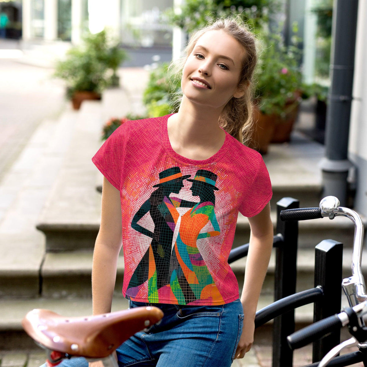 Balletic Reflections Of Style All-Over Print Crop Tee - Beyond T-shirts