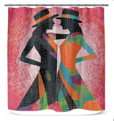 Artistic Balletic Reflections Of Style Shower Curtain showcasing elegant design for sophisticated bathroom decor.