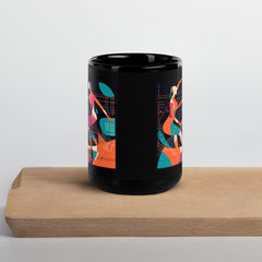 Stylish black mug with Balletic Reverie's unique design.