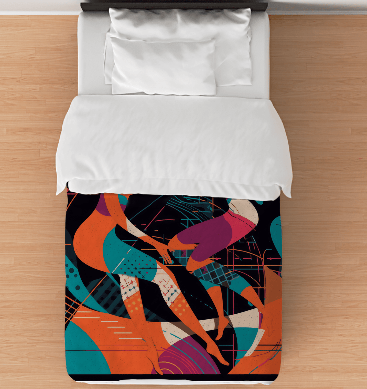 Balletic Reverie Fashion Duvet Cover featuring elegant, artistic design.