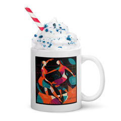 Fashionable Balletic Reverie mug filled with coffee, highlighting its glossy finish.