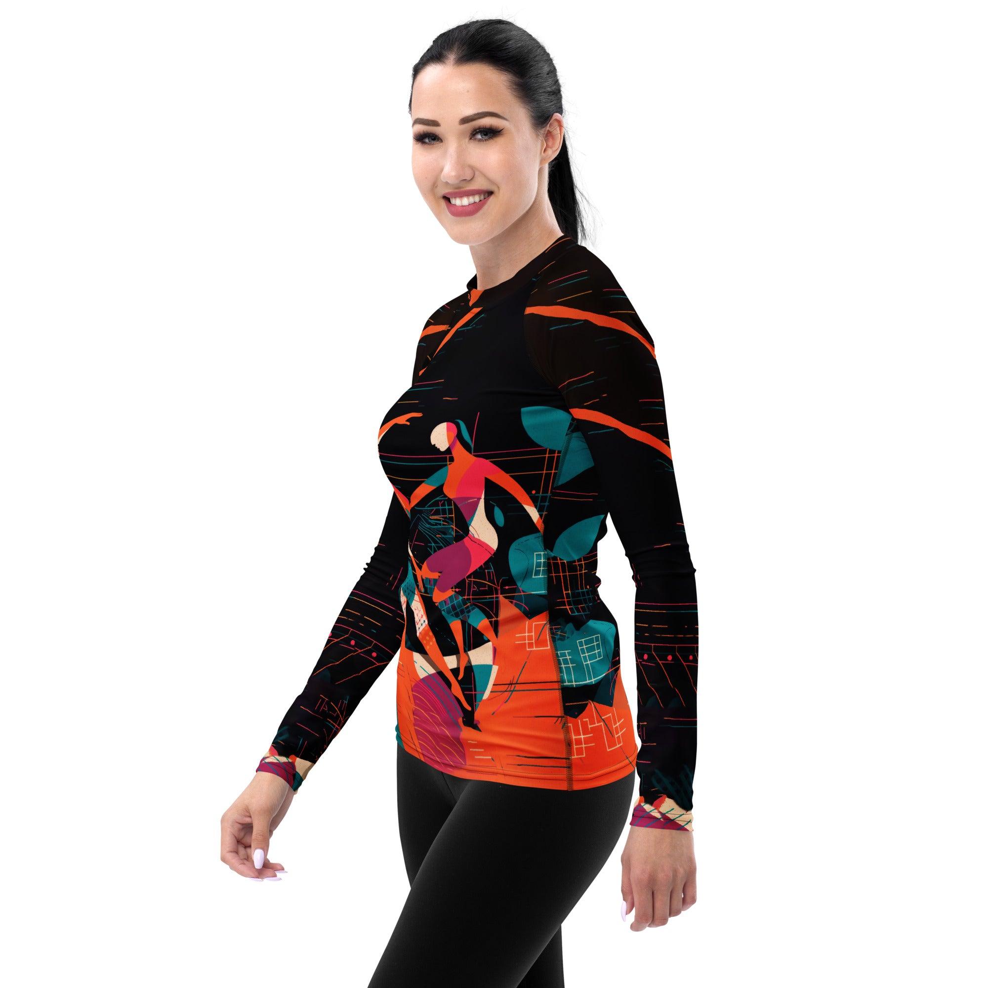 Protective and stylish Balletic Reverie Rash Guard for women, ideal for outdoor activities.