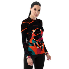 Balletic Reverie Fashion Rash Guard, combining elegance with swim safety for women.