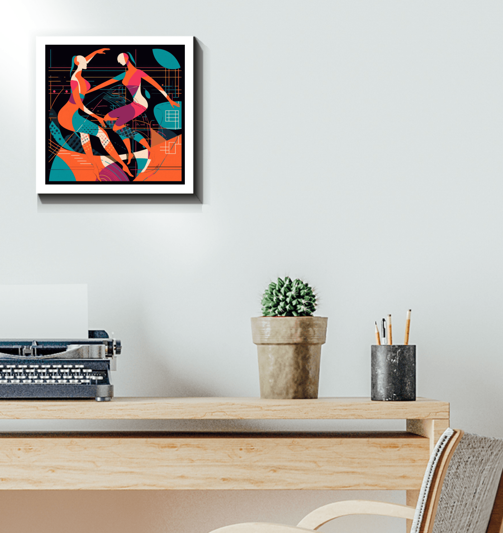 Modern home decor featuring Balletic Reverie Wrapped Canvas.