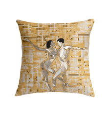 Close-up of Balletic Reverie Fashion Indoor Pillow with intricate design