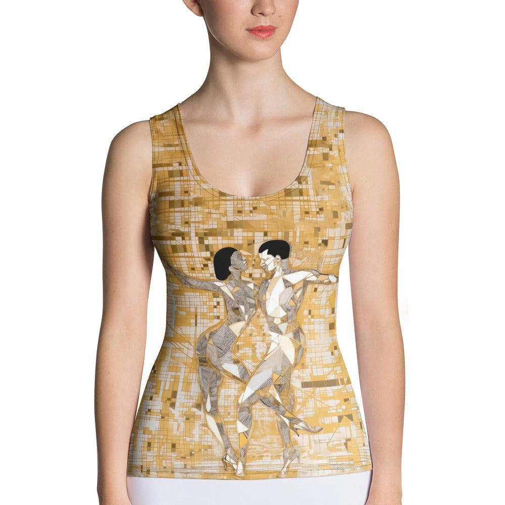 Balletic Reverie Fashion tank top with sublimation print design.