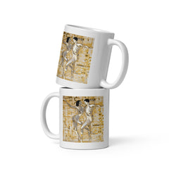 Stylish ballet-themed fashion mug in glossy white finish