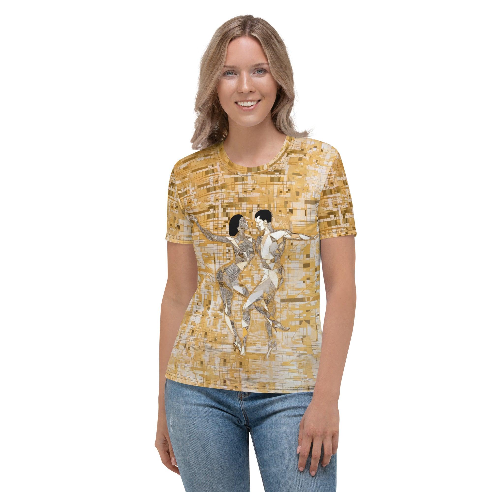 Elegant Balletic Reverie women's fashion T-shirt in a stylish pose.