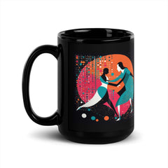 Side view of Balletic Rhapsody Attire Black Glossy Mug.