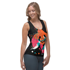 Rear view of Balletic Rhapsody Tank Top showcasing design.