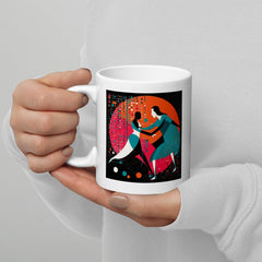 Ballet-inspired white glossy coffee mug for ballet lovers.