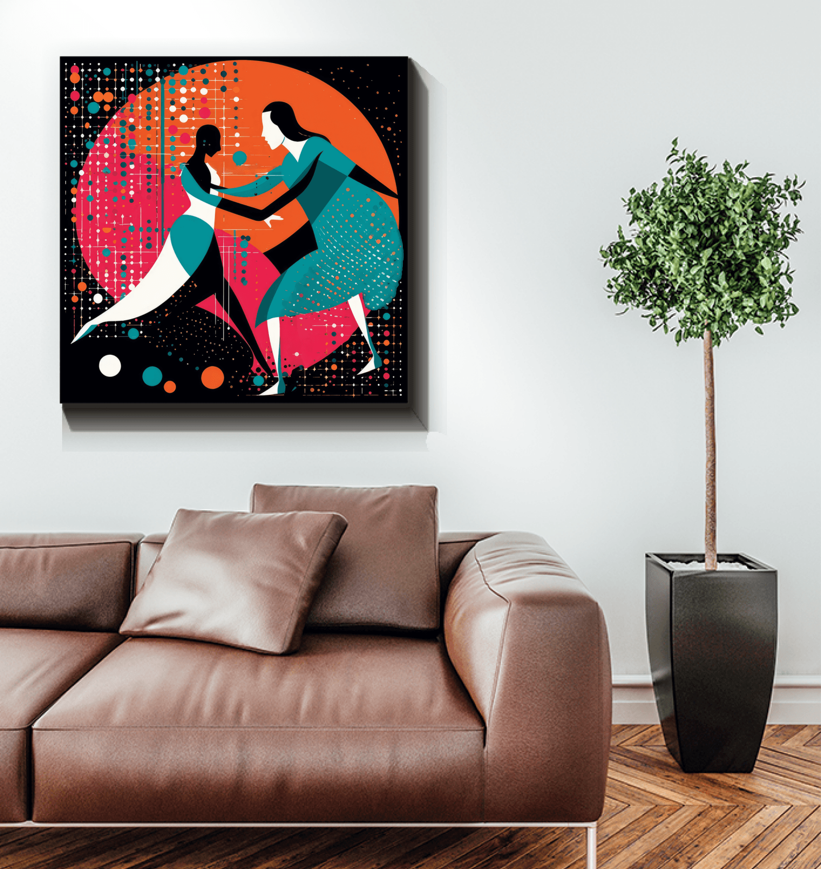 Balletic Rhapsody Attire art canvas hanging in gallery