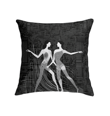 Chic indoor pillow featuring balletic romance attire design, ideal for living rooms or bedrooms.