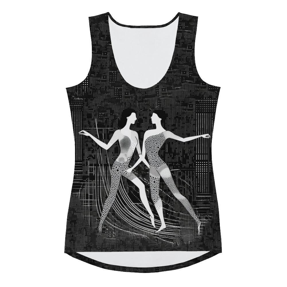 Balletic Romance Attire tank top with elegant sublimation design.